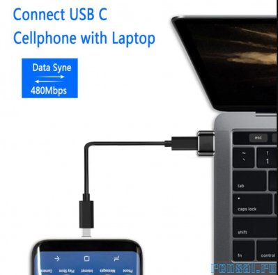 Металлический USB OTG адаптер тип C, Переход usb