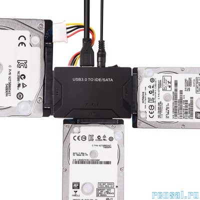 Комбо адаптер USB 3.0 на SATA/IDE HDD, SDD